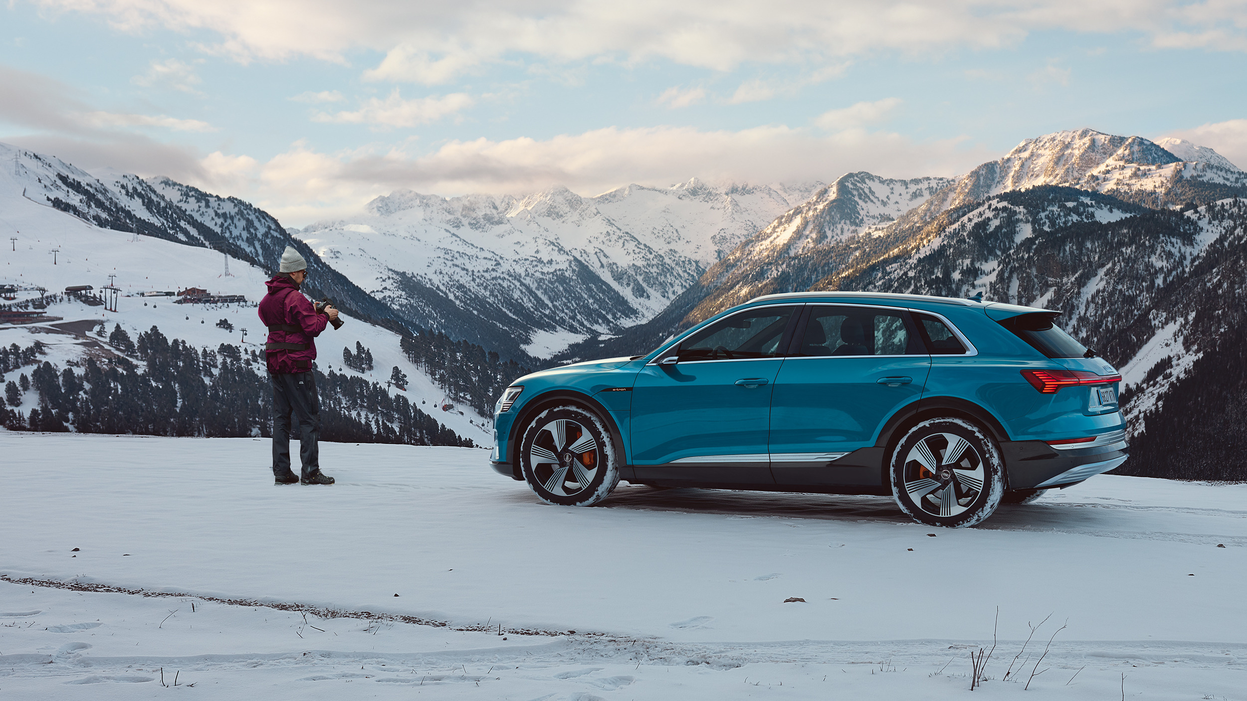 Audi E-Tron winter Barcelona to Baqueira Beret spread